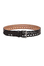 ALAÏA Vienne Thin Belt in Noir, view 1, click to view large image.