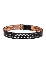 ALAÏA Vienne Thin Belt in Noir, view 2, click to view large image.
