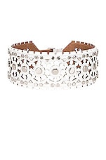 ALAÏA Perforated &amp; Studs Belt in Blanc Optique, view 2, click to view large image.
