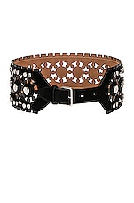 ALAÏA Perforated &amp; Studs Belt in Noir, view 1, click to view large image.