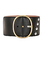 ALAÏA Ovale Belt in Noir, view 1, click to view large image.