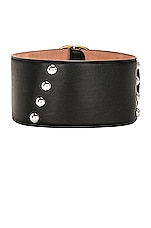 ALAÏA Ovale Belt in Noir, view 2, click to view large image.