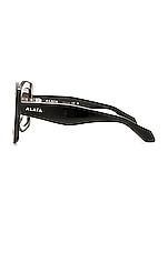 ALAÏA Square Acetate Sunglasses in Shiny Crystal & Black, view 3, click to view large image.