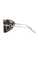ALAÏA Spoiler Pilot Sunglasses in Silver, view 3, click to view large image.
