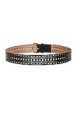ALAÏA Vienne Leather Belt in Noir, view 2, click to view large image.