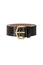 ALAÏA Vienne Leather Belt in Noir, view 3, click to view large image.