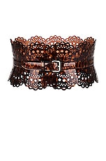 ALAÏA Bustier Belt in Marron, view 1, click to view large image.