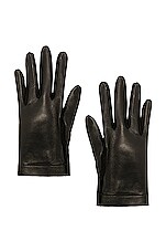 ALAÏA Leather Gloves in Noir, view 1, click to view large image.