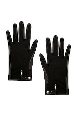 ALAÏA Leather Gloves in Noir, view 2, click to view large image.