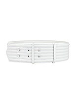 ALAÏA Padded Belt in Blanc, view 1, click to view large image.