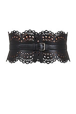 ALAÏA Perforated Bustier Belt in Noir, view 1, click to view large image.