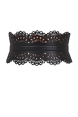 ALAÏA Perforated Bustier Belt in Noir, view 2, click to view large image.