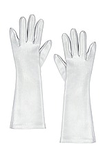 ALAÏA Gant Opera Gloves in Argent, view 1, click to view large image.