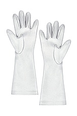 ALAÏA Gant Opera Gloves in Argent, view 2, click to view large image.