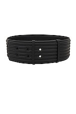 ALAÏA Padded Belt in Noir, view 1, click to view large image.