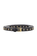 ALAÏA Skinny Double Belt in Noir, view 3, click to view large image.