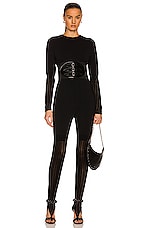 ALAÏA Knit Jumpsuit in Noir, view 1, click to view large image.