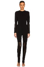 ALAÏA Knit Jumpsuit in Noir, view 2, click to view large image.