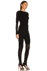 ALAÏA Knit Jumpsuit in Noir, view 3, click to view large image.