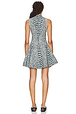 ALAÏA Skater Dress in Blanc & Opaline, view 3, click to view large image.