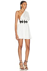 ALAÏA Deesse Mini Dress in Blanc, view 2, click to view large image.