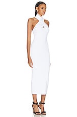 ALAÏA Halter Midi Dress in Blanc, view 2, click to view large image.
