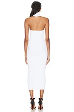 ALAÏA Halter Midi Dress in Blanc, view 3, click to view large image.