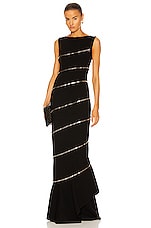 ALAÏA Edition Zip Asymmetric Body Sculpting Dress in Noir, view 1, click to view large image.