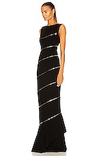 ALAÏA Edition Zip Asymmetric Body Sculpting Dress in Noir, view 3, click to view large image.