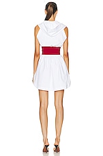 ALAÏA Hooded Dress in Blanc, view 3, click to view large image.