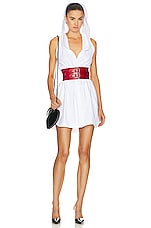 ALAÏA Hooded Dress in Blanc, view 4, click to view large image.