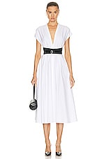 ALAÏA Belted Dress in Blanc, view 1, click to view large image.