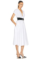 ALAÏA Belted Dress in Blanc, view 2, click to view large image.