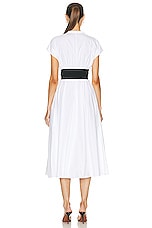 ALAÏA Belted Dress in Blanc, view 3, click to view large image.