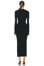 ALAÏA Long Sleeve Dress in Noir Alaia, view 4, click to view large image.