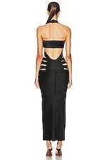 ALAÏA Halter Dress in Ebene, view 3, click to view large image.