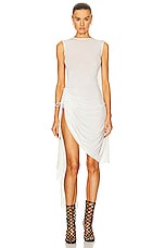 ALAÏA Draped Dress in Blanc, view 1, click to view large image.