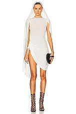 ALAÏA Draped Dress in Blanc, view 2, click to view large image.