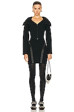ALAÏA Mini Dress in Noir ALA?A, view 4, click to view large image.