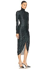 ALAÏA Draped Dress in Noir & Cendre, view 2, click to view large image.