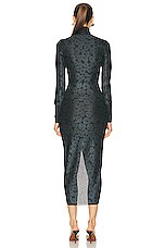 ALAÏA Draped Dress in Noir & Cendre, view 3, click to view large image.