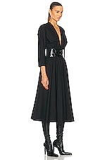 ALAÏA Long Sleeve Belt Dress in Noir, view 2, click to view large image.