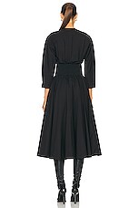 ALAÏA Long Sleeve Belt Dress in Noir, view 3, click to view large image.