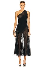 ALAÏA One Shoulder Dress in Noir, view 1, click to view large image.