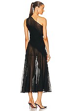 ALAÏA One Shoulder Dress in Noir, view 3, click to view large image.