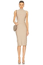 ALAÏA Band Dress in Camel Clair, view 1, click to view large image.