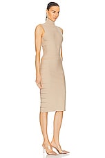 ALAÏA Band Dress in Camel Clair, view 2, click to view large image.