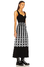 ALAÏA Sleeveless Bustier Long Dress in Noir & Blanc, view 2, click to view large image.