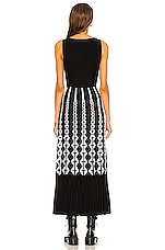 ALAÏA Sleeveless Bustier Long Dress in Noir & Blanc, view 3, click to view large image.