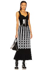 ALAÏA Sleeveless Bustier Long Dress in Noir & Blanc, view 4, click to view large image.